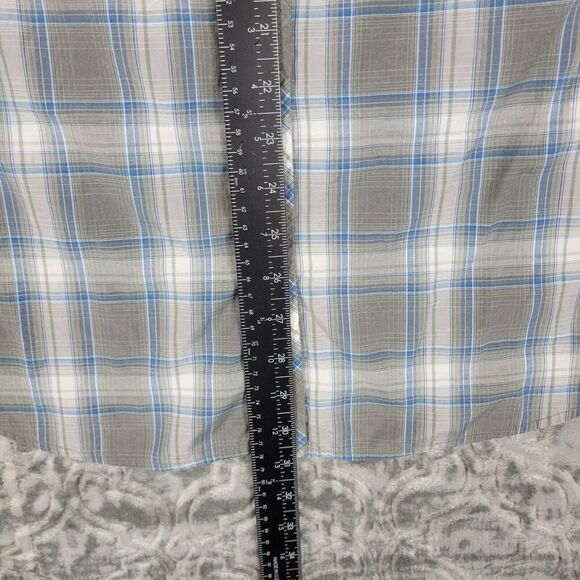 Dickies Shirt Mens XL Gray Plaid Pearl Snap Western Cowboy Rodeo Short Sleeve - Picture 8 of 11